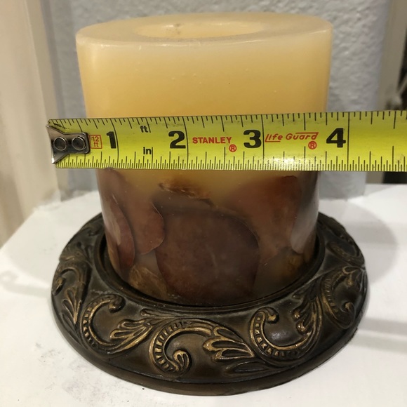 4”x4” Candle With Decorative Vintage Style Base - Picture 2 of 5
